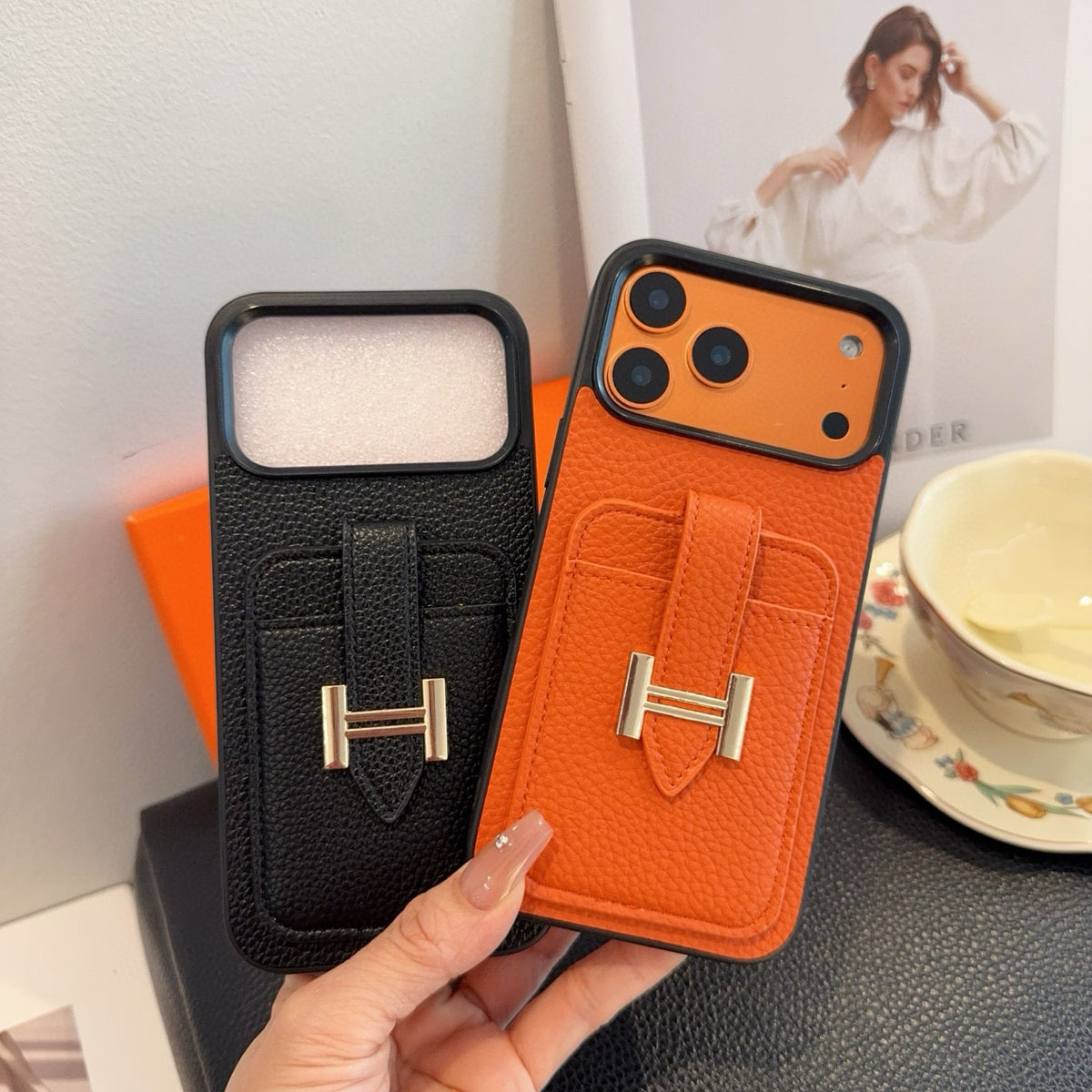 Fashion Aesthetic Shock Absorbing Protective Phone Case  He*mes Series、Fashion Phone Case