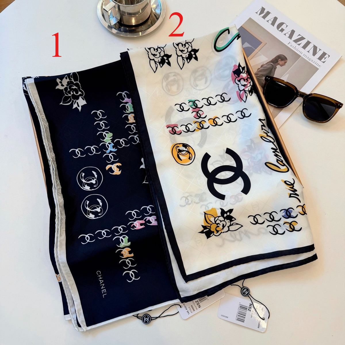 Jewelry Motif Square Scarf - 90 x 90 cm