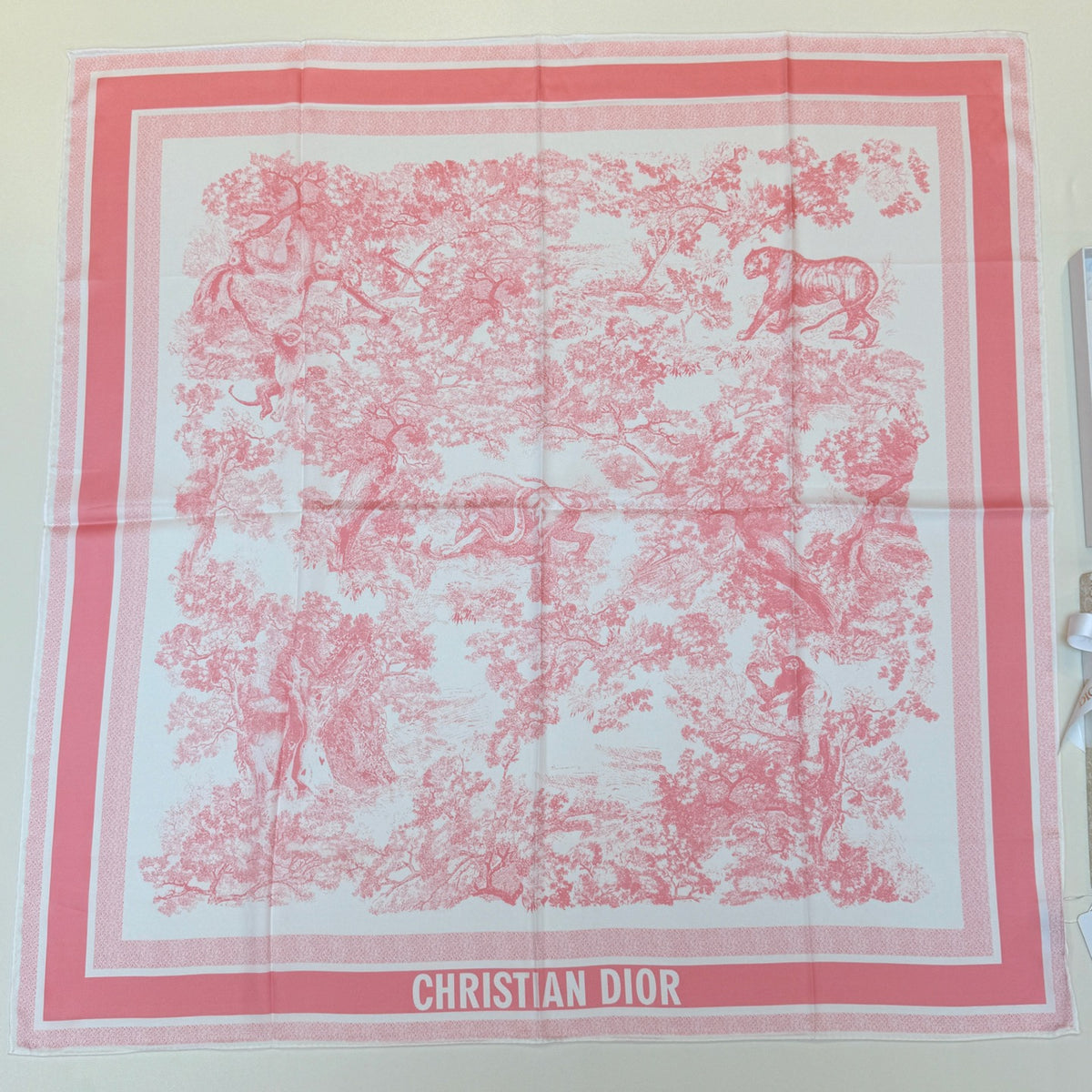 Scenic Print Colorblock Square Scarf - 90 x 90 cm