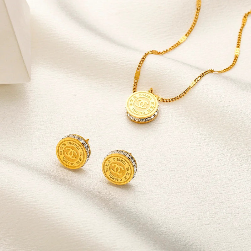 Set collana e orecchini in acciaio inossidabile 304