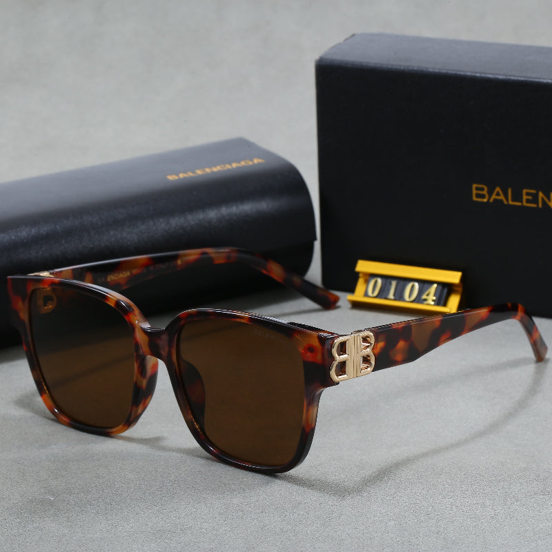 Flat-Top Square Sunglasses with Logo Hinges