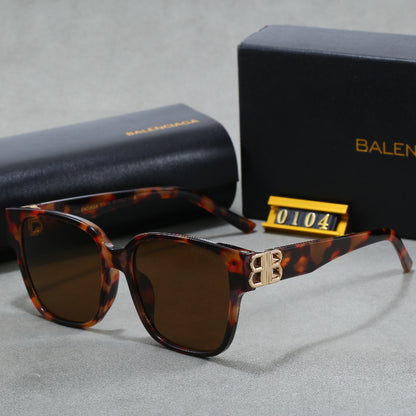Flat-Top Square Sunglasses with Logo Hinges