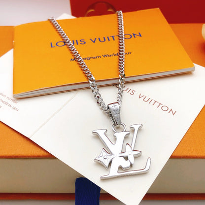 Large Monogram Pendant Chain Necklace