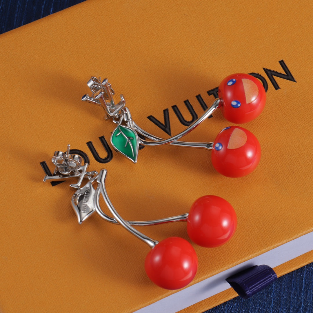 Red Cherry Drop Earrings