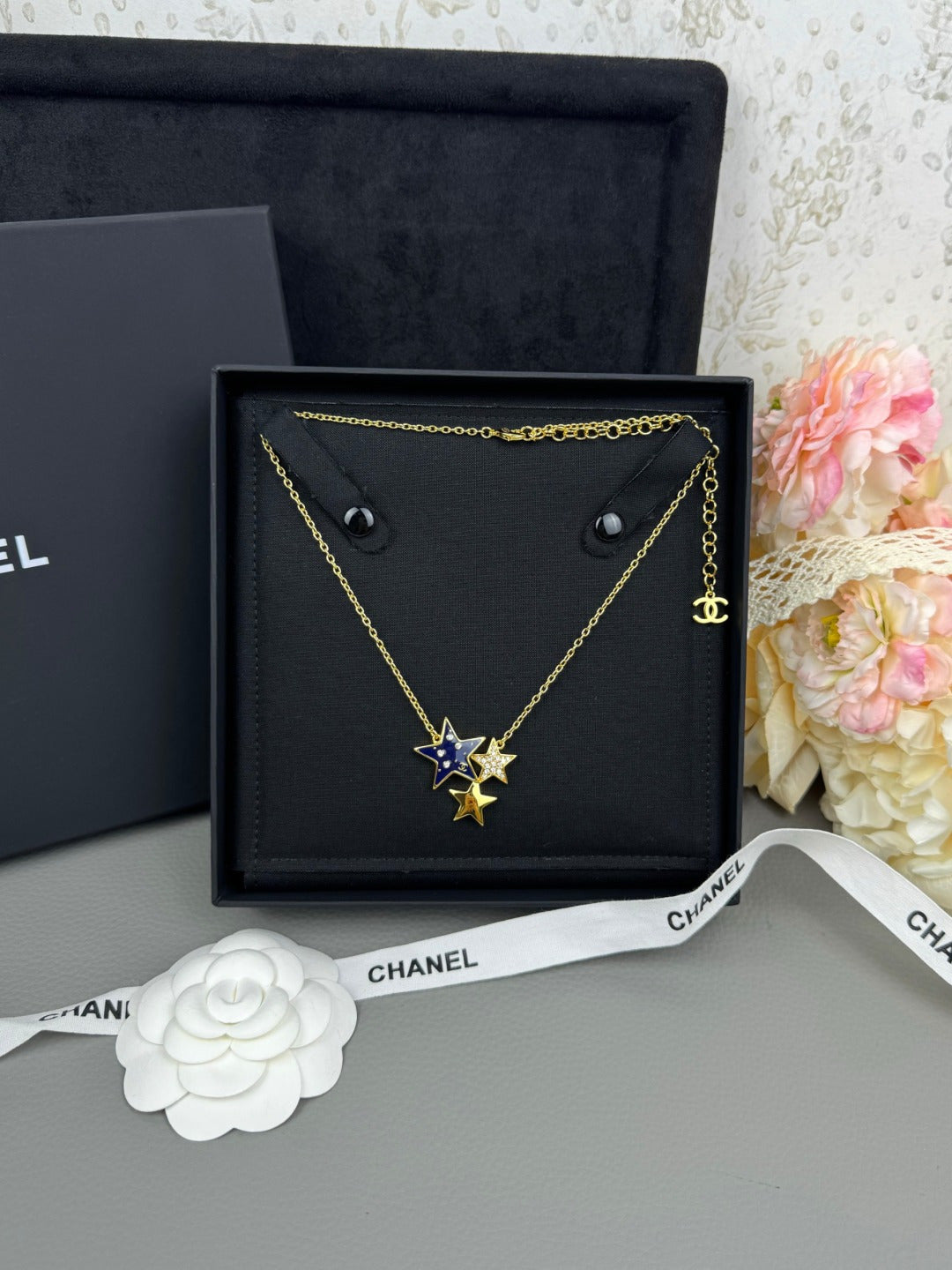Triple Star Pendant Necklace