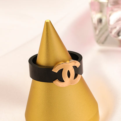 Copper Zirconium Real Gold Plated Ring,Rings Collection、CH*NEL  Series
