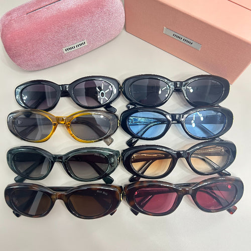 Oval Sunglasses with Thick Rounded Frames