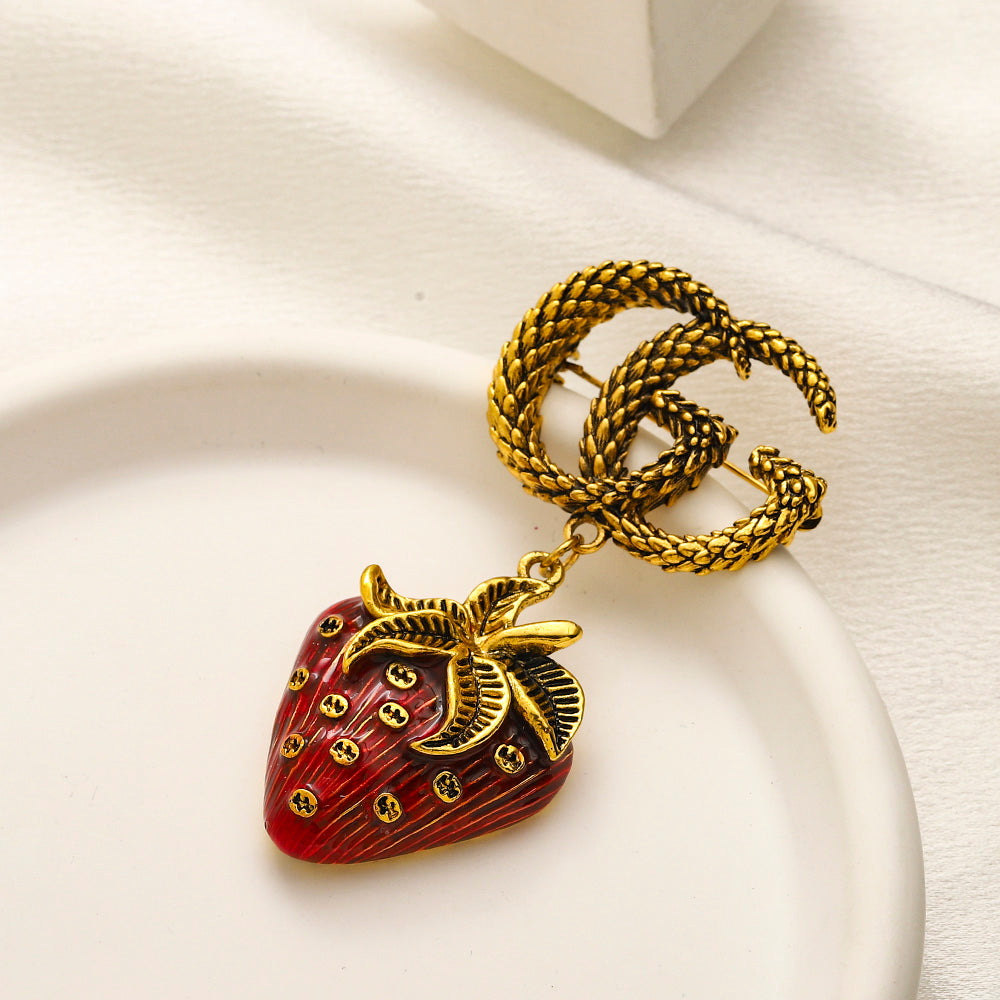 Alloy Stamped Logo Brooch,Brooches Collection、GU*CI Series