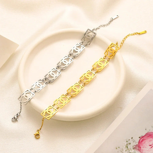 304 Stainless Steel Interlocking-C Link Chain Bracelet