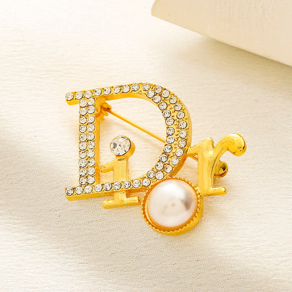 Alloy Steel Stamped Logo Brooch,Brooches Collection、D*or Series
