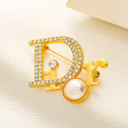 Alloy Steel Stamped Logo Brooch,Brooches Collection、D*or Series