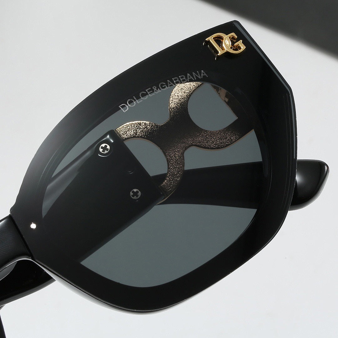 Thick-Rim Rectangle Sunglasses with Rounded Edges