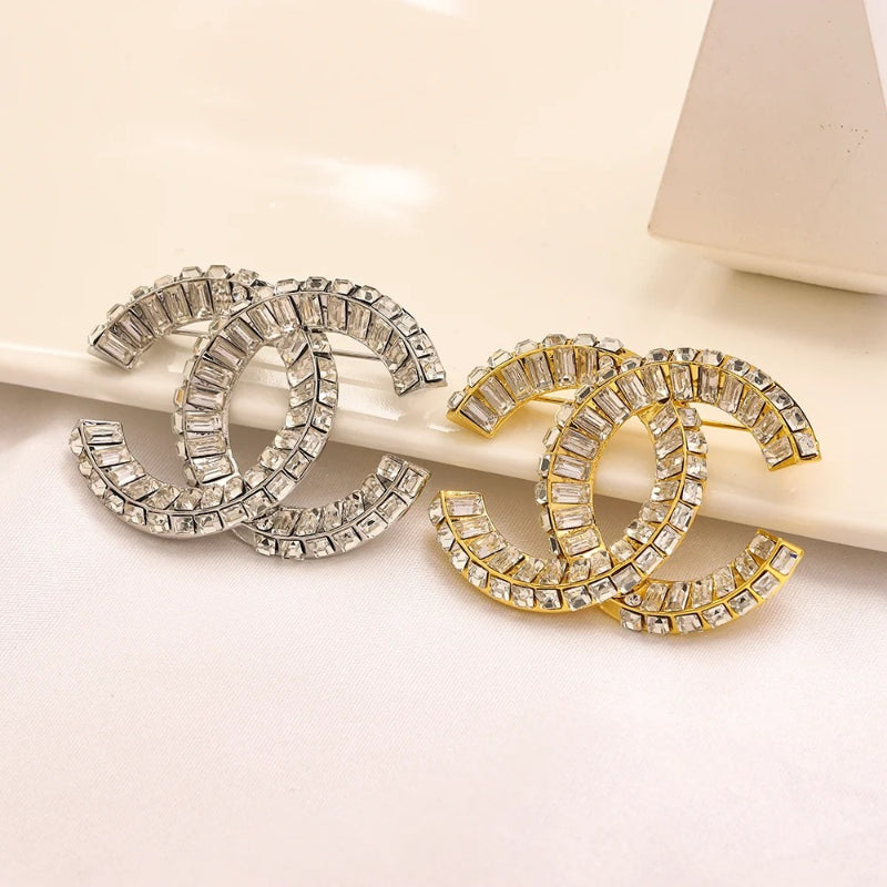 Alloy Steel Stamped Logo Brooch,Brooches Collection、CH*NEL Series