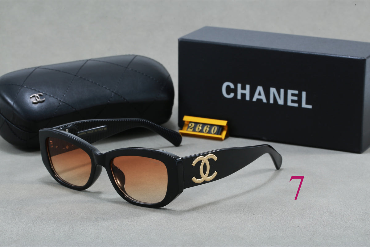 Rounded Cat-Eye Sunglasses with Interlocking Logo Temples