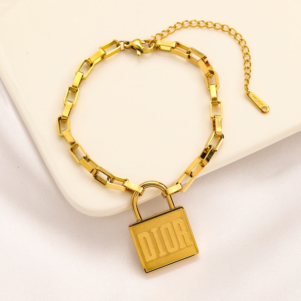 304 Stainless Steel Square Tag Paperclip Bracelet & Necklace - Individual or Set