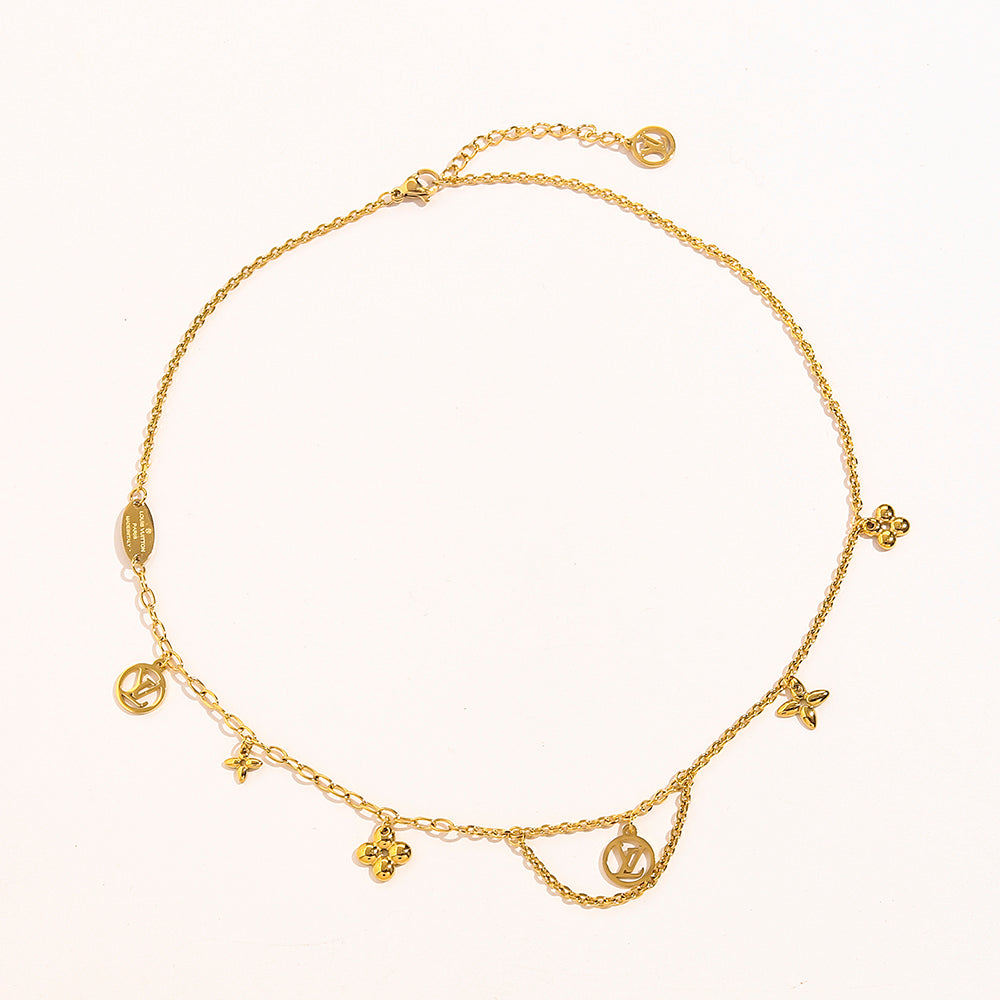 Set Bracciale Collana in Acciaio Inossidabile 304 con Logo Stampato