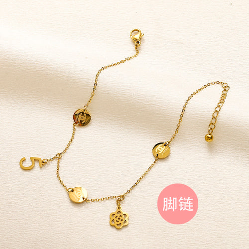 304 Stainless Steel Anklet,CH*NEL Series、Anklet Collection