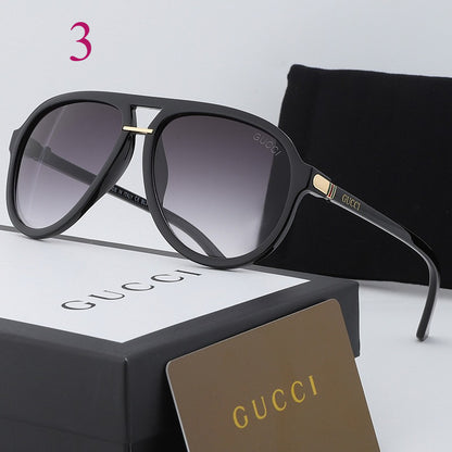 Angular Aviator Sunglasses with Geometric Bridge