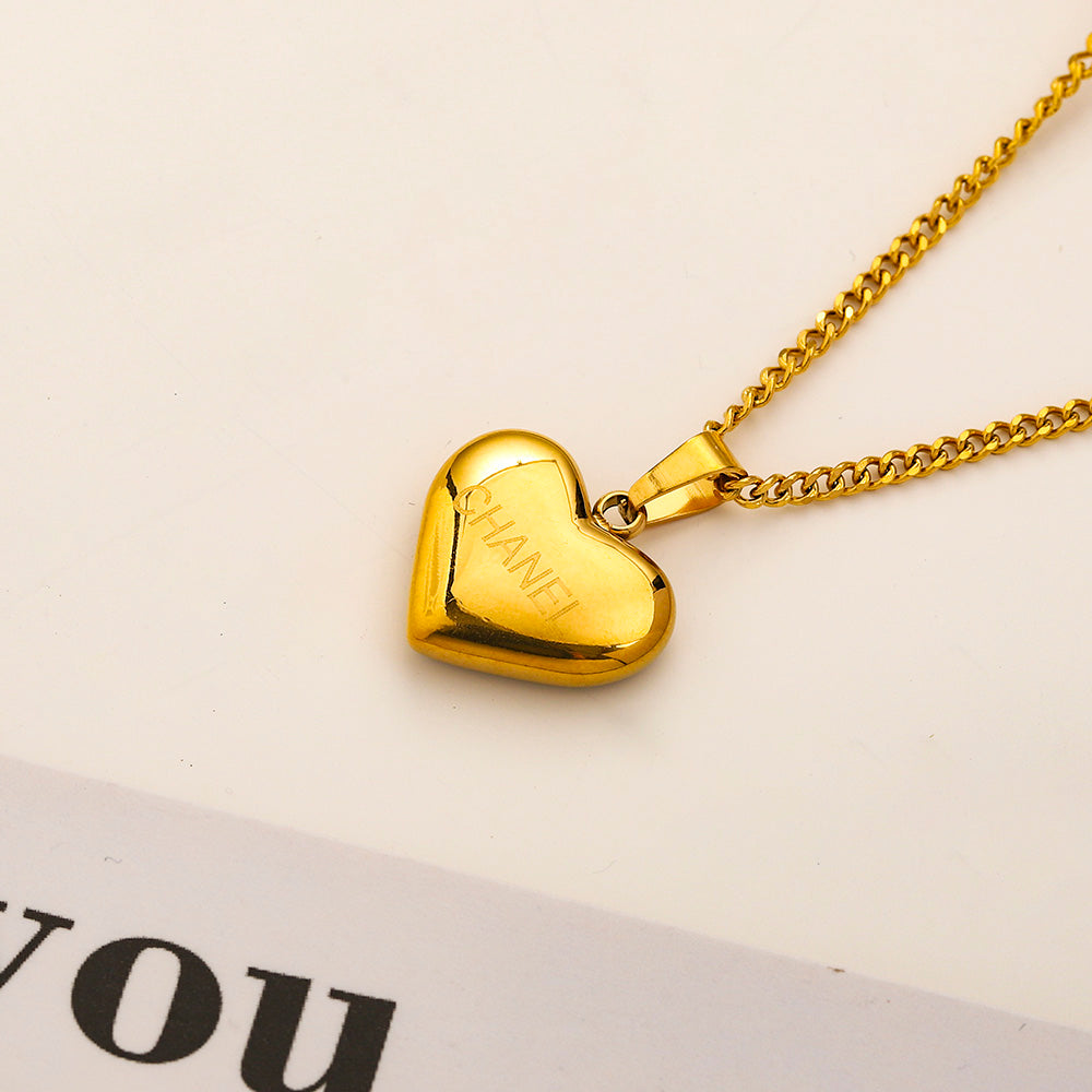 304 Stainless Steel Colorful Heart Earrings & Necklace Collection