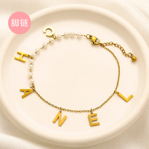 304 Stainless Steel Anklet,CH*NEL Series、Anklet Collection