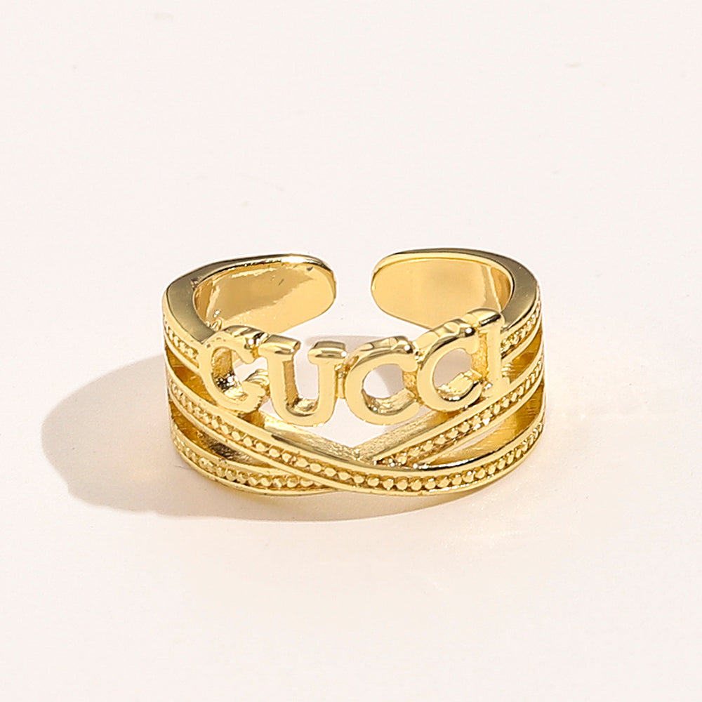 Anello placcato oro vero in rame e zirconio