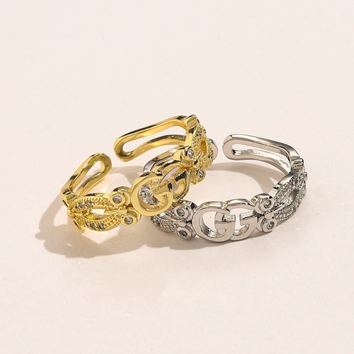 Copper Zirconium Real Gold Plated Ring,Rings Collection、GU*CI  Series