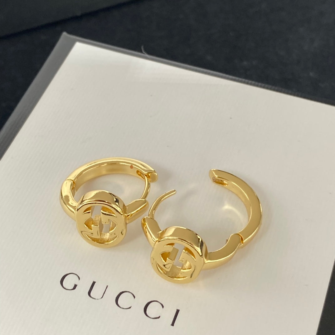 Interlocking-G Round Huggie Earrings