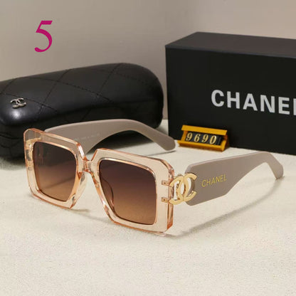 Chunky Square Sunglasses with Interlocking Logo Temples