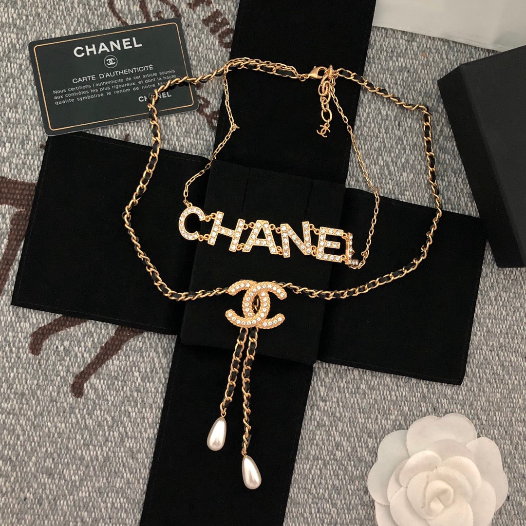 Layered Floral Necklace with Pearl-Look Tassels