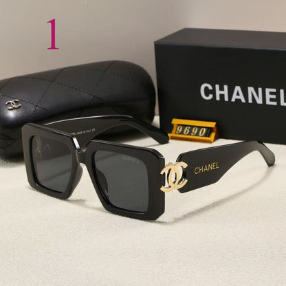 Chunky Square Sunglasses with Interlocking Logo Temples