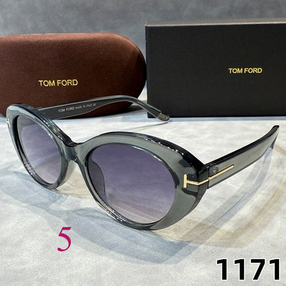 Narrow Oval Sunglasses with Flared Corners