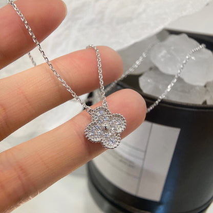 Pave Quatrefoil Pendant Necklace
