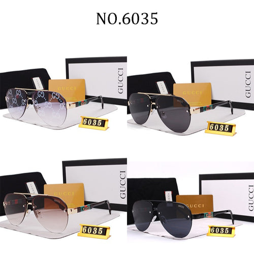 Rimless Round Sunglasses with Wide Metal Brow Bar