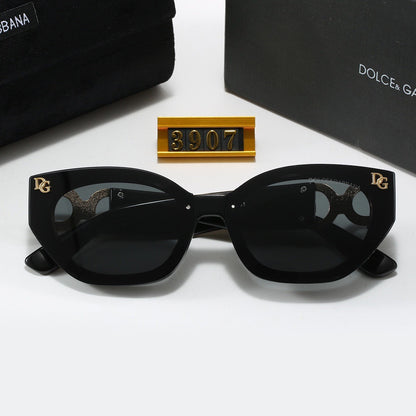 Thick-Rim Rectangle Sunglasses with Rounded Edges