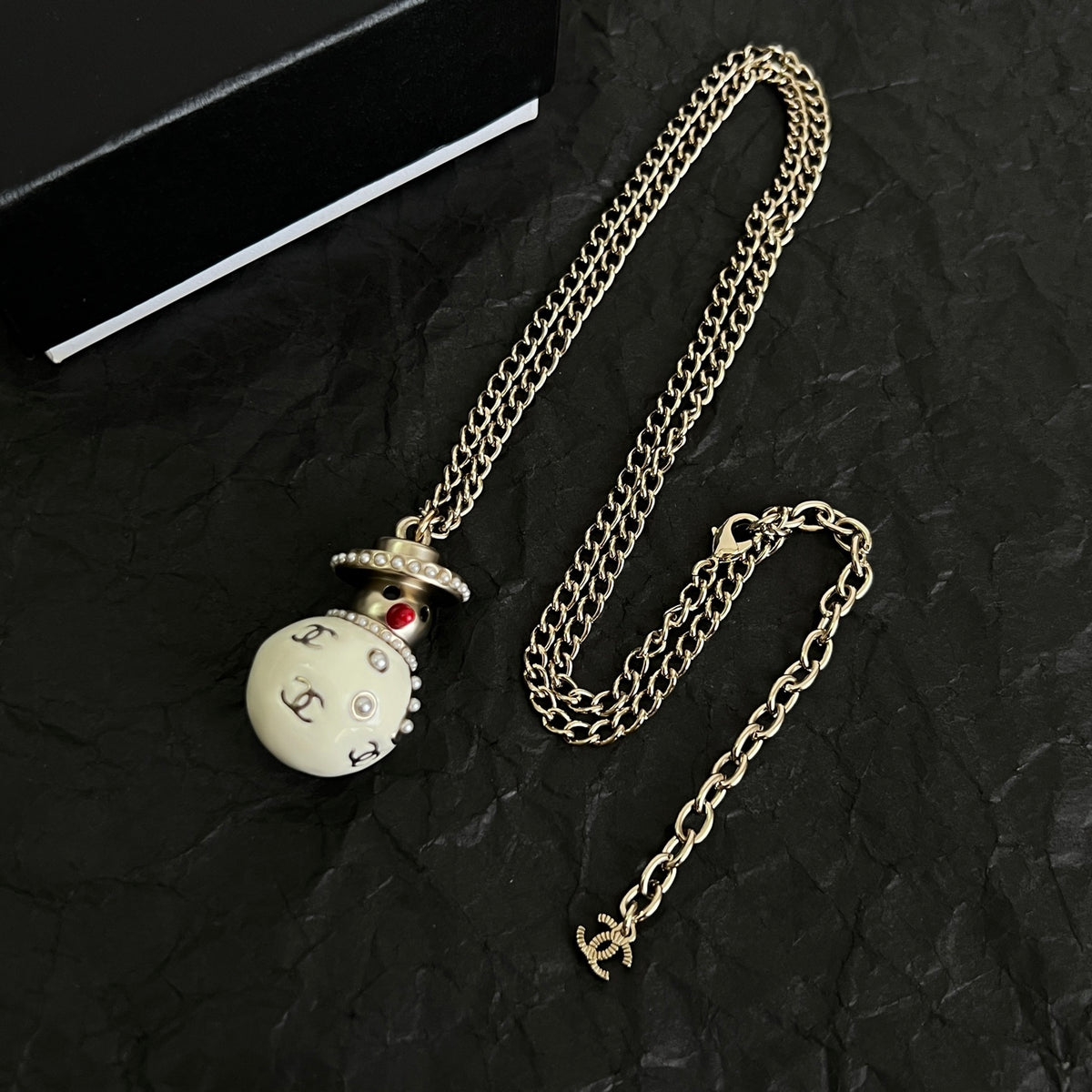 Pearl-Look Teardrop Pendant Necklace