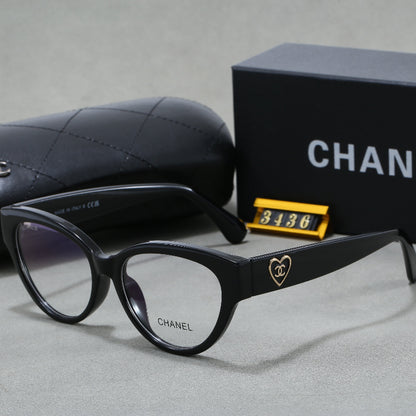 Round Logo-Temple Glasses - Clear and Tinted Lens Options