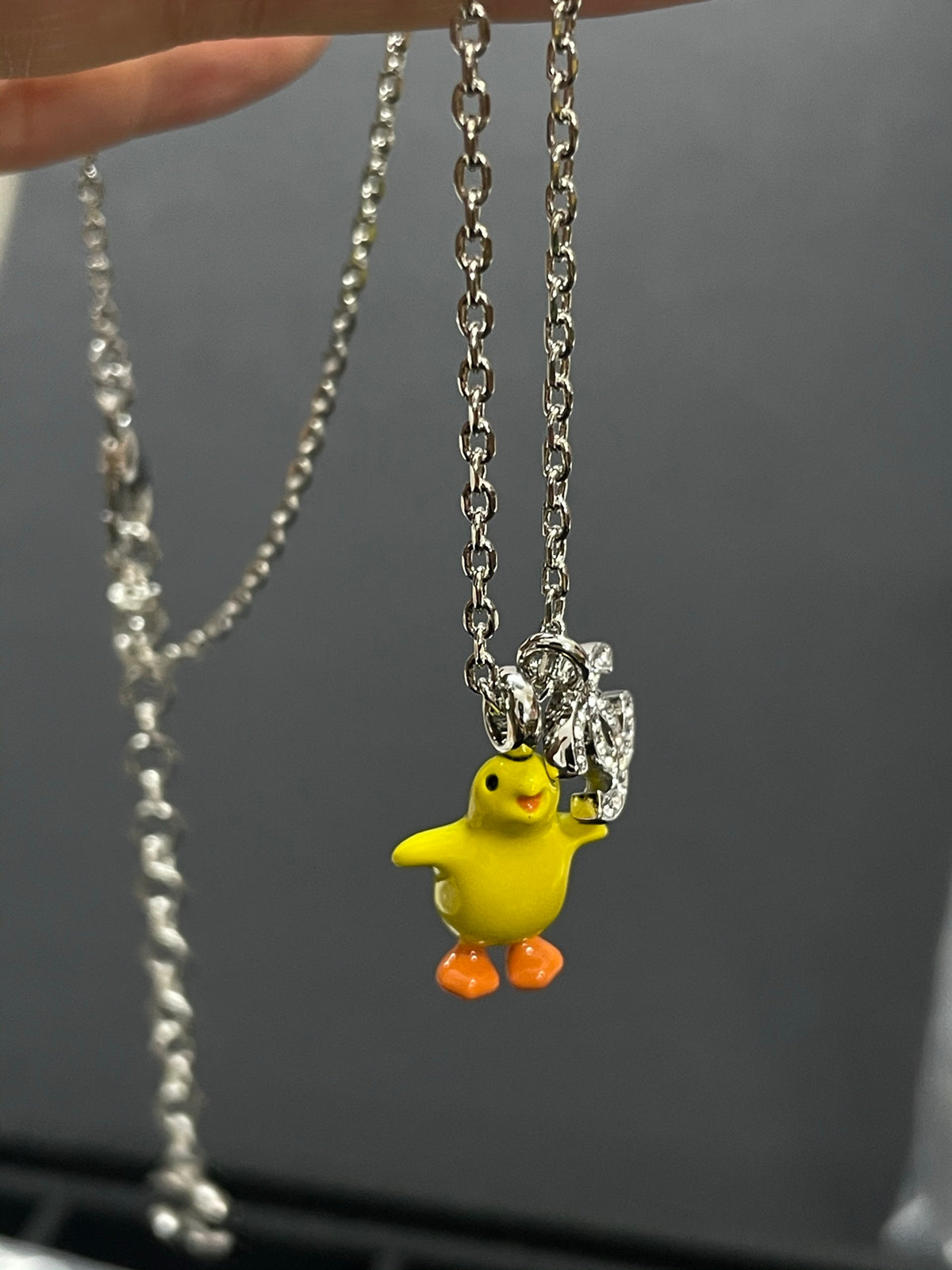 Yellow Bear & Interlocking-C Charm Necklace