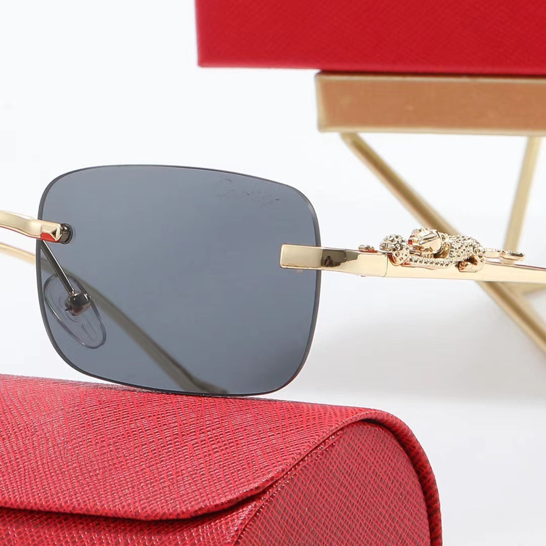 Rounded Rectangle Rimless Sunglasses