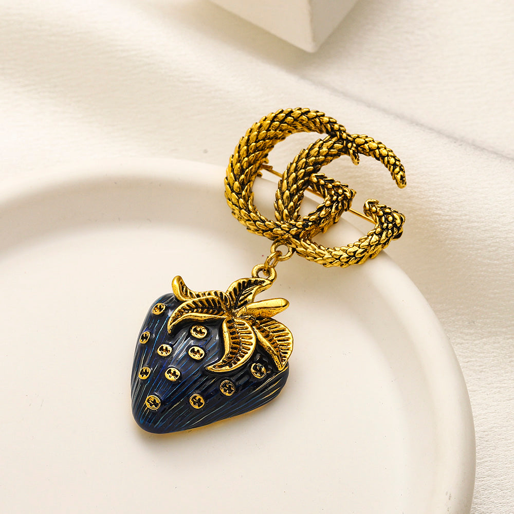 Alloy Stamped Logo Brooch,Brooches Collection、GU*CI Series