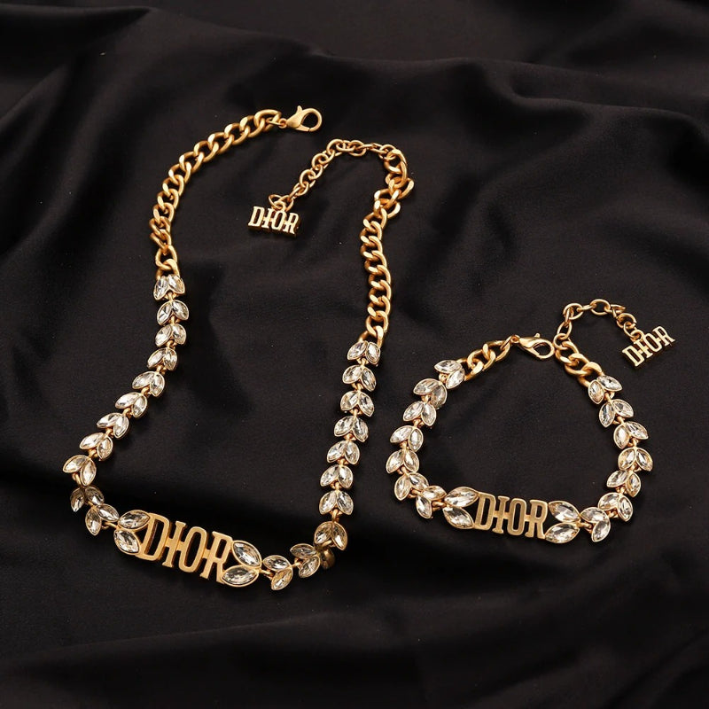 304 Legierung Armband-Halsketten-Set