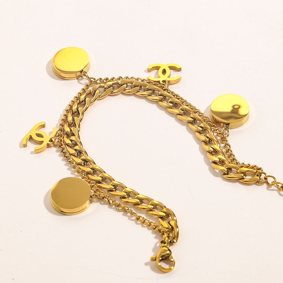 Set di collana e bracciale in acciaio inossidabile 304