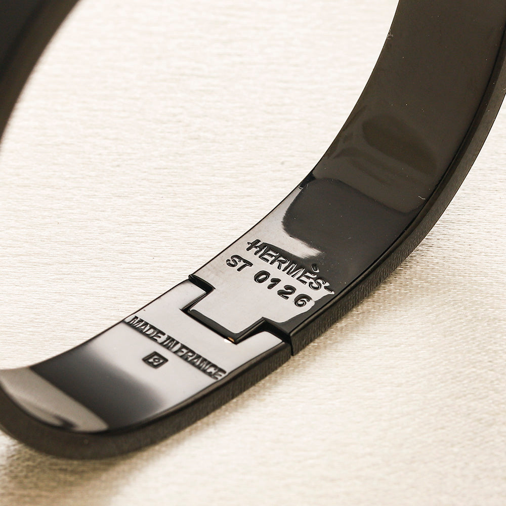 304 Stainless Steel Black H-Clasp Bangle Bracelet