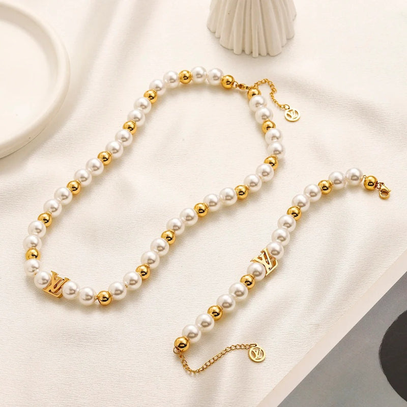 Set di collana e bracciale in acciaio inossidabile 304