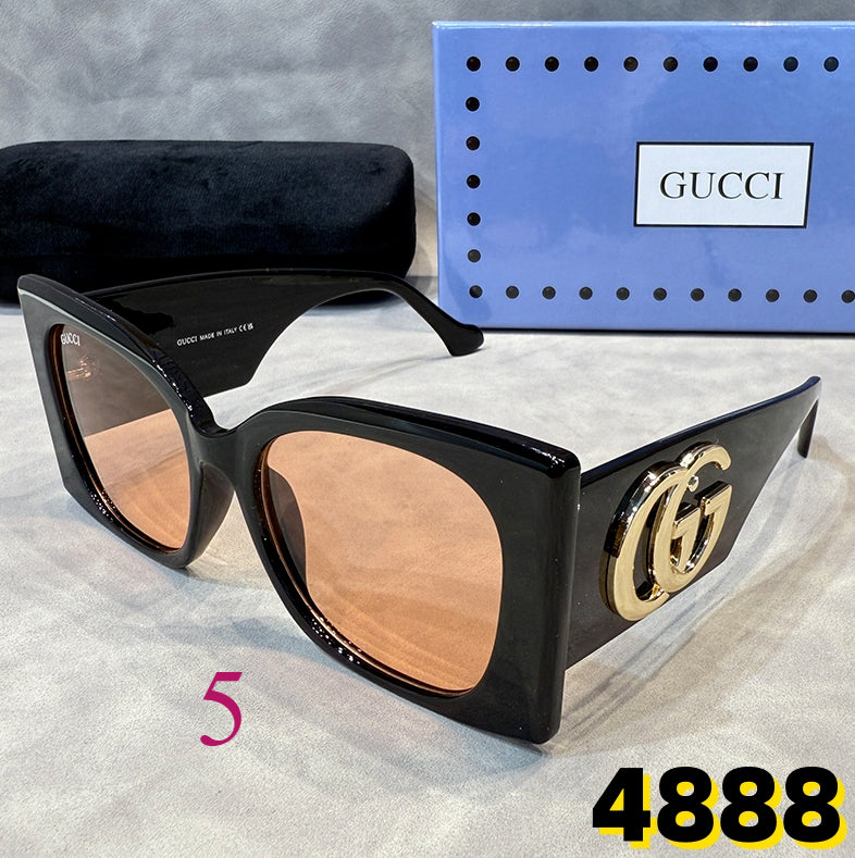Oversized Square Sunglasses with Interlocking Logo Hinges