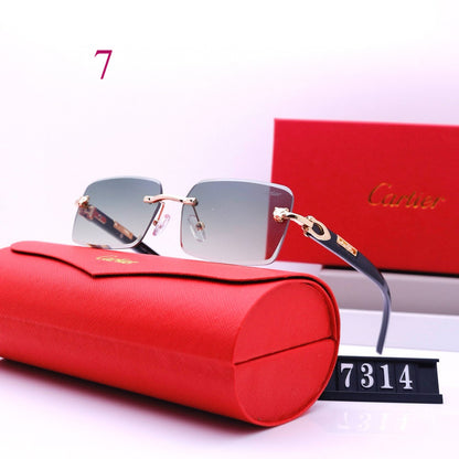Narrow Rimless Sunglasses with Loop Hinges