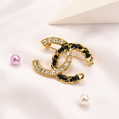 Alloy Steel Stamped Logo Brooch,Brooches Collection、CH*NEL Series