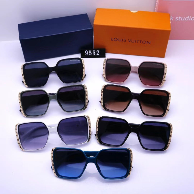 Oversized Rectangular Sunglasses with Studded Side Detail