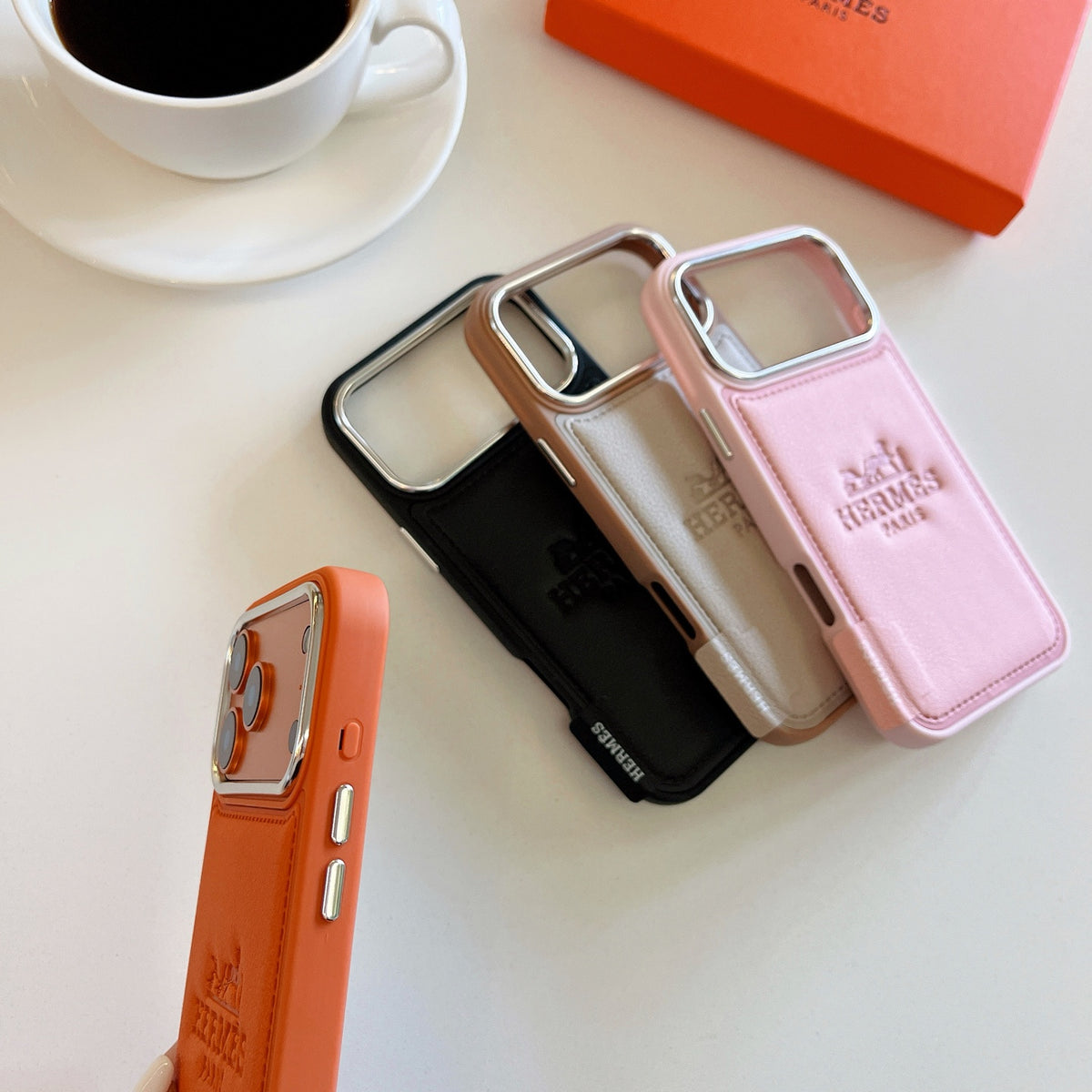 Fashion Aesthetic Shock Absorbing Protective Phone Case  He*mes Series、Fashion Phone Case
