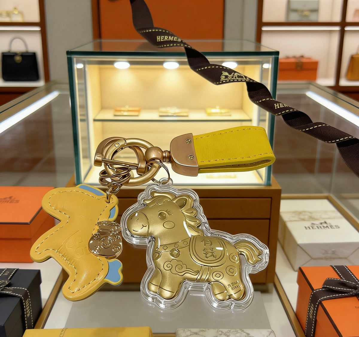 Premium Fashion Keychain Stylish Accessory、He*mes Series、𝐊𝐞𝐲𝐜𝐡𝐚𝐢𝐧𝐬 & 𝐊𝐞𝐲 𝐑𝐢𝐧𝐠𝐬（𝐇）