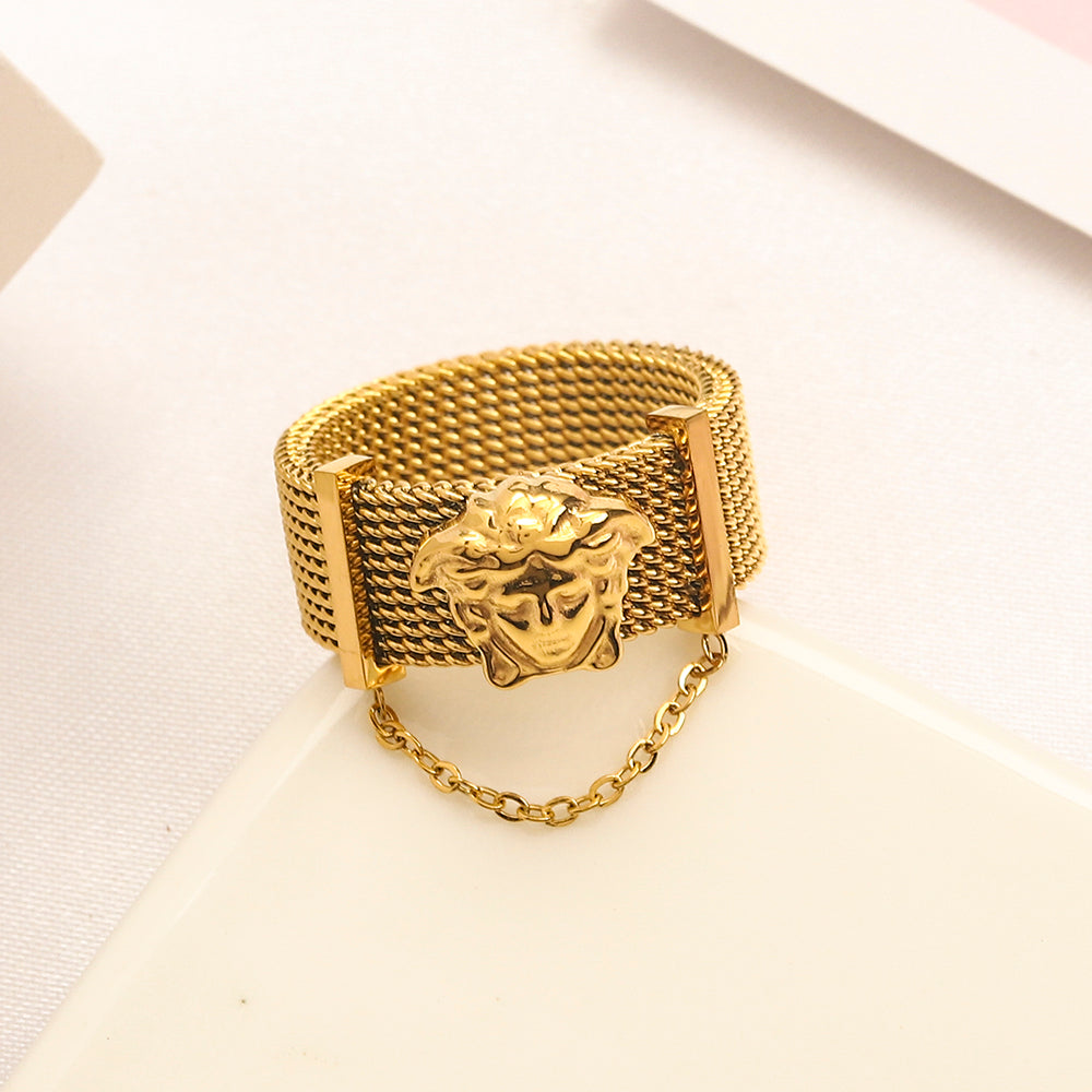 Copper Zirconium Real Gold Plated Ring,Rings Collection、V*rsace Series